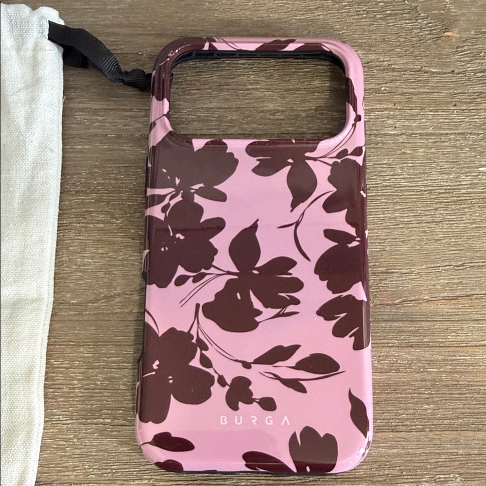 Burga Floral Design Phone Case - Pink and Brown